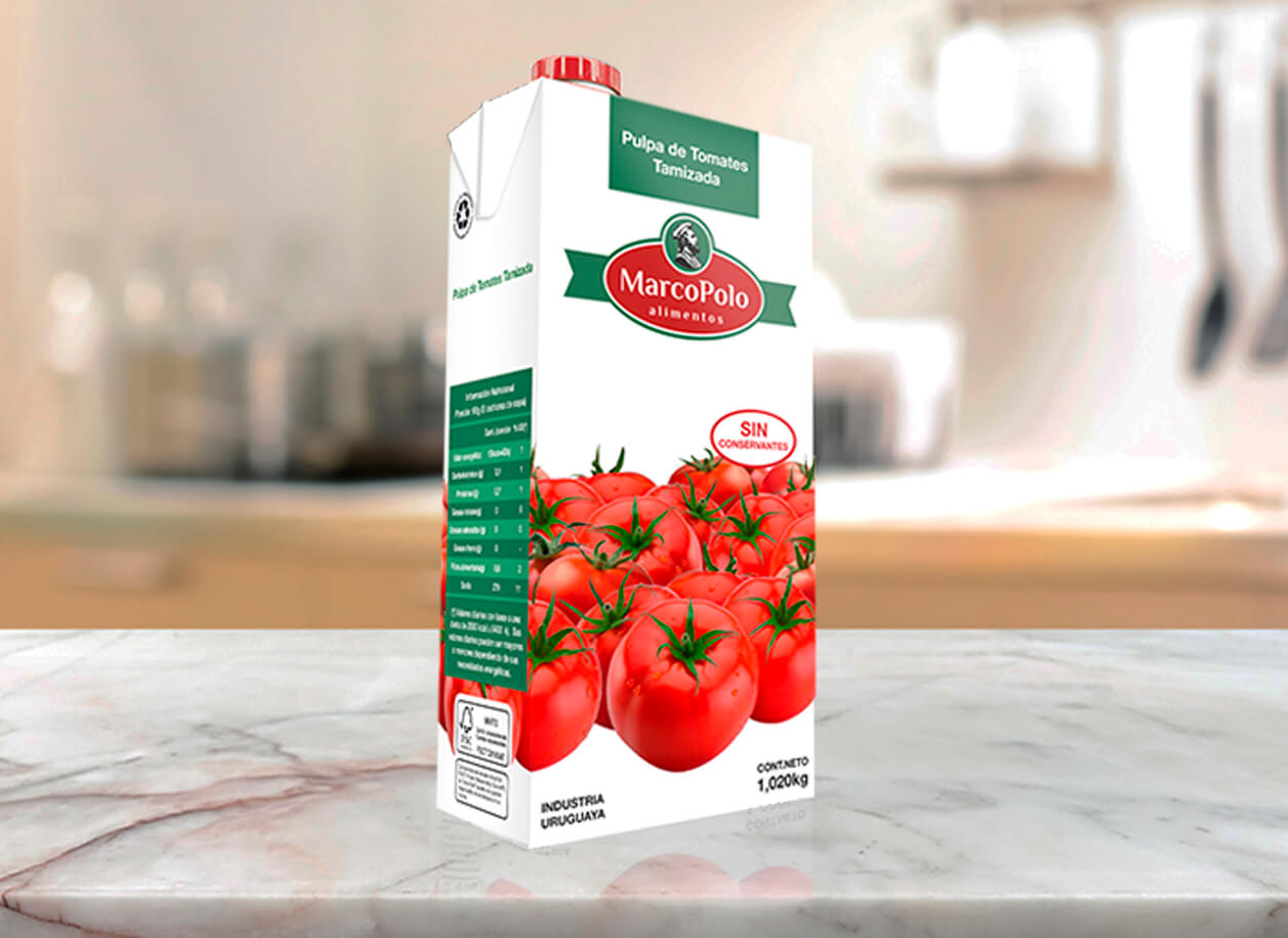 Diseño de packaging para salsa Marco Polo